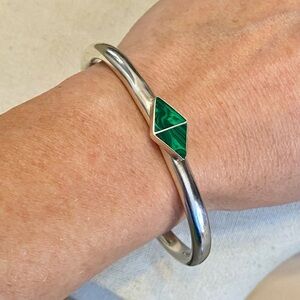 Sterling Silver Malachite Cuff Bracelet